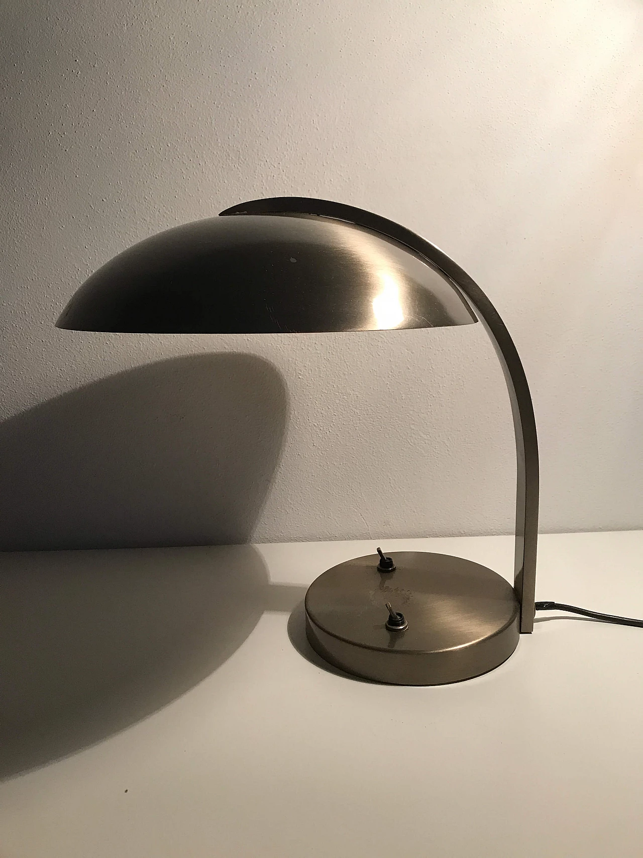 Table lamp in patinated steel and cast iron base by Egon Hillebrand, 1950s 1259866