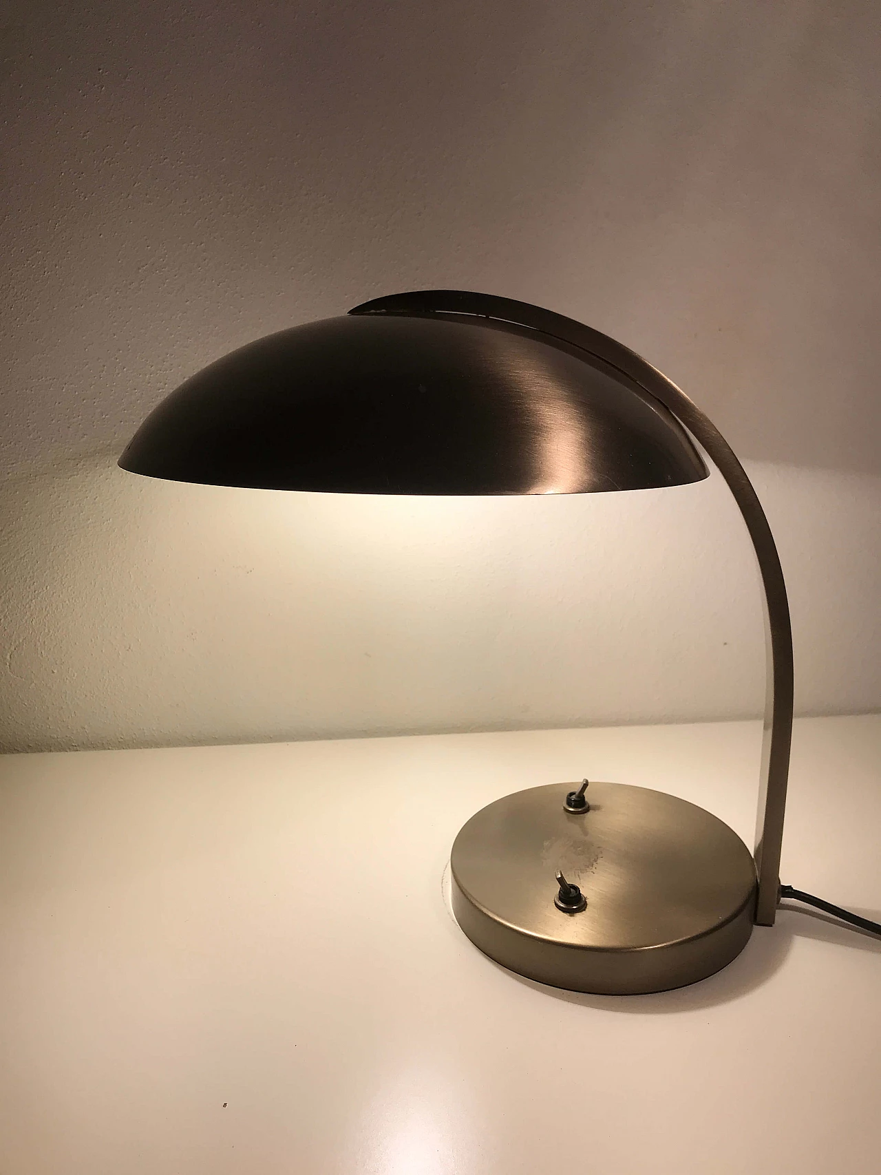 Table lamp in patinated steel and cast iron base by Egon Hillebrand, 1950s 1259875