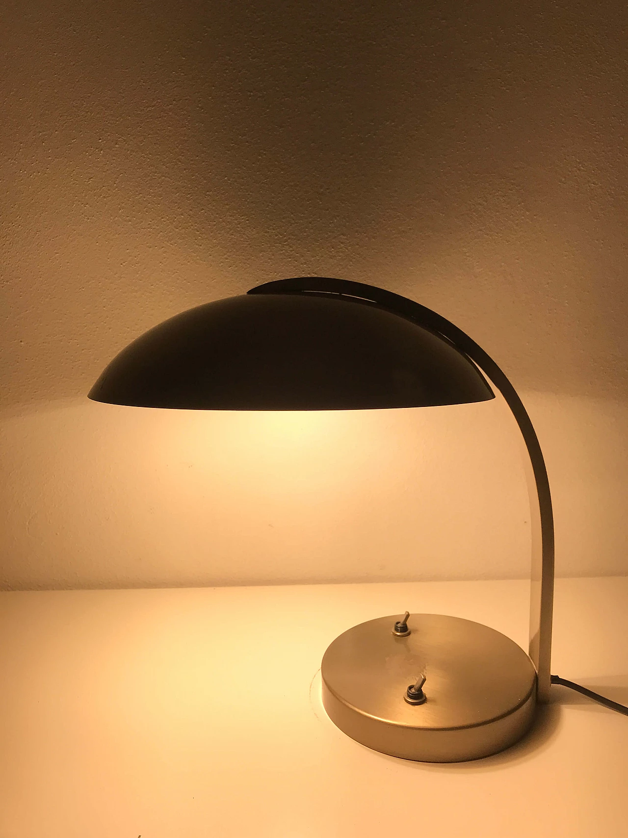 Table lamp in patinated steel and cast iron base by Egon Hillebrand, 1950s 1259876