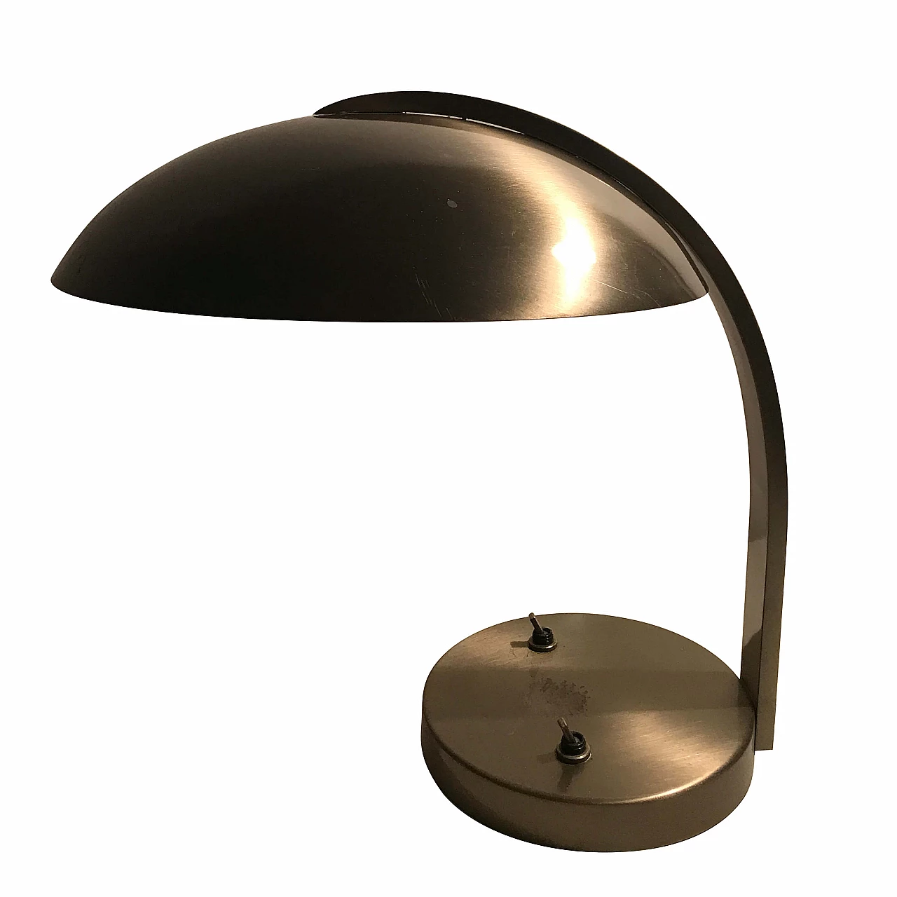 Table lamp in patinated steel and cast iron base by Egon Hillebrand, 1950s 1259881