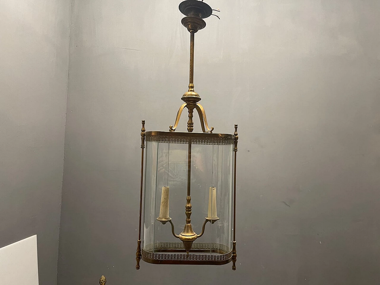 Large bronze pendant lamp, 1930s 1259905