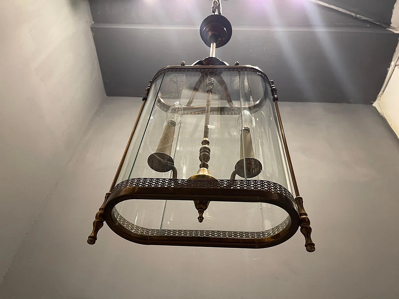Large bronze pendant lamp, 1930s 1259906
