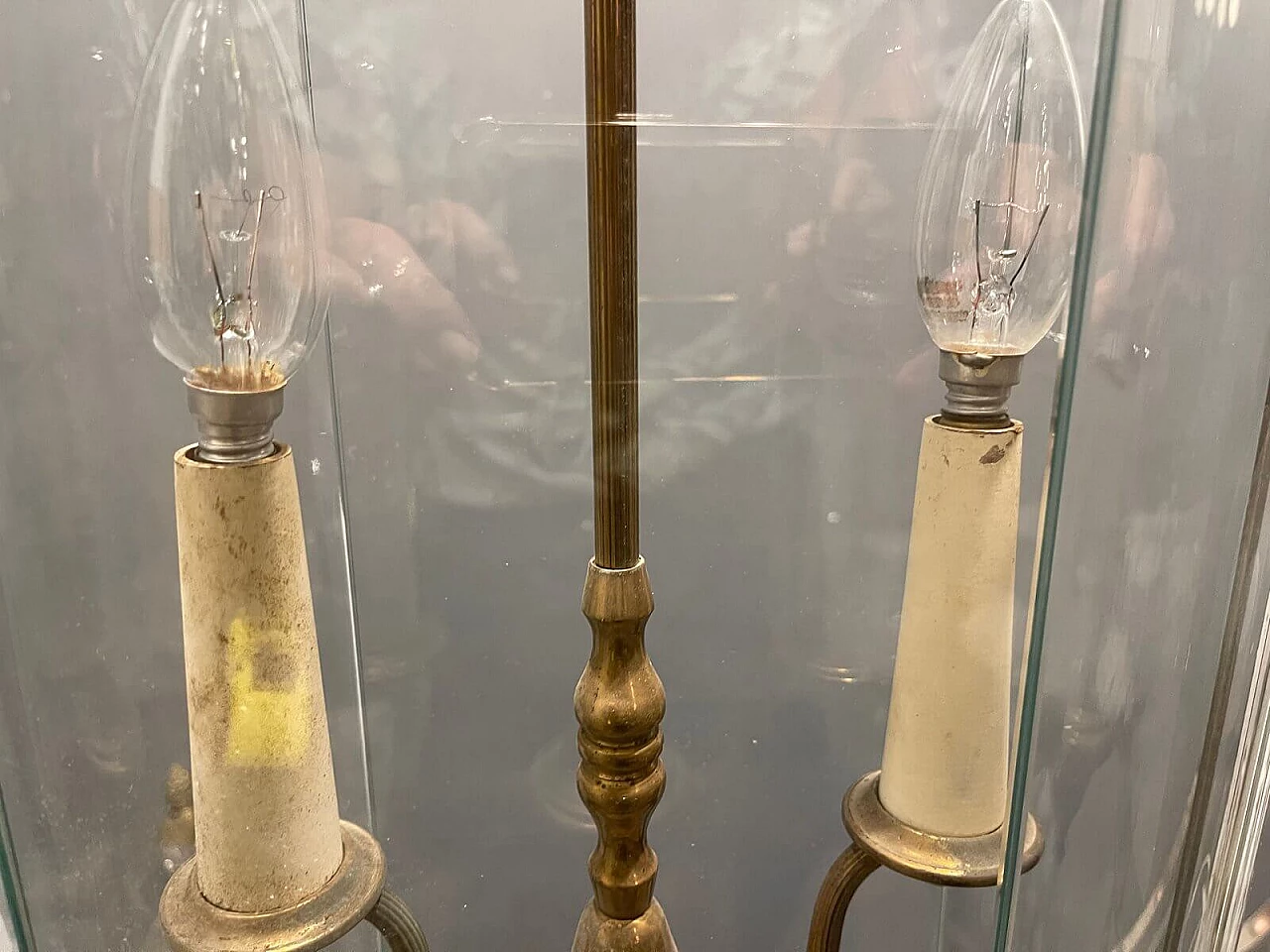 Large bronze pendant lamp, 1930s 1259908