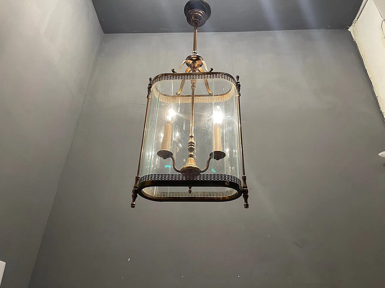 Large bronze pendant lamp, 1930s 1259909