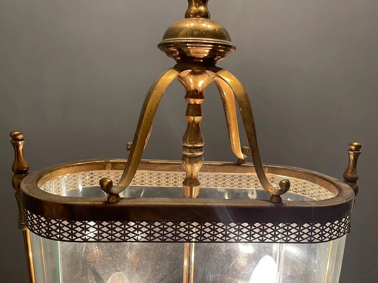 Large bronze pendant lamp, 1930s 1259911