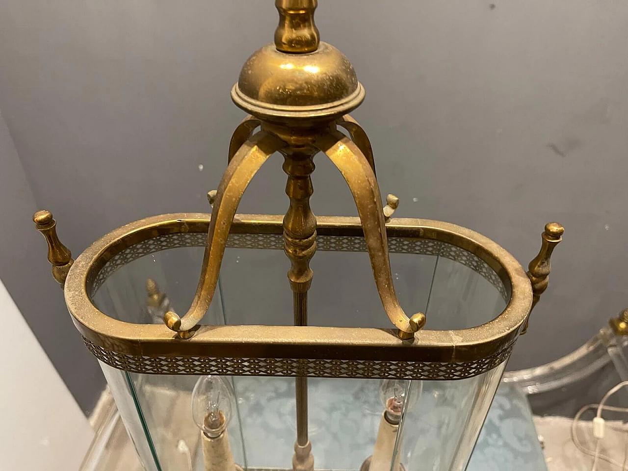 Large bronze pendant lamp, 1930s 1259914