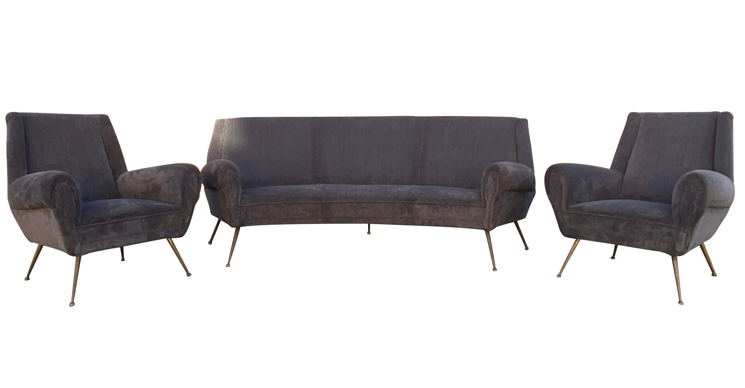 Divano e coppia di poltrone di Gigi Radice per Minotti, anni '60