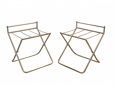 Coppia di portavaligie in acciaio, anni '70