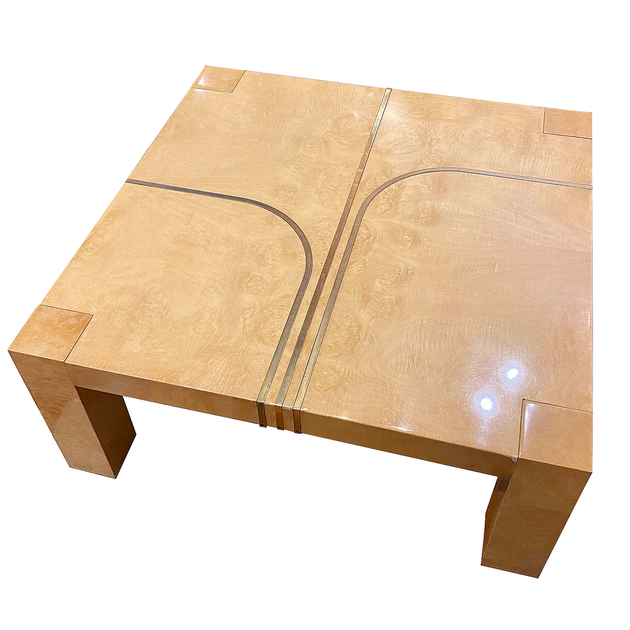 Tavolino basso in legno di limone Turri Milano, anni '70 1260126