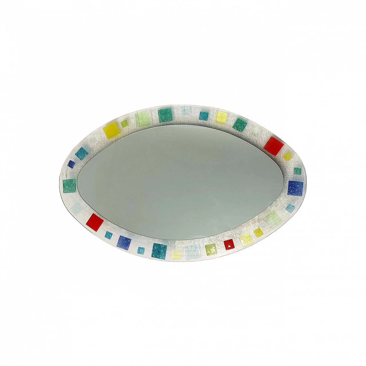 Small oval mirror in Murano glass, 1970s 1260263