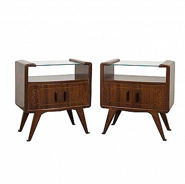 Pair of bedside tables in the style of Gio Ponti, 40s
