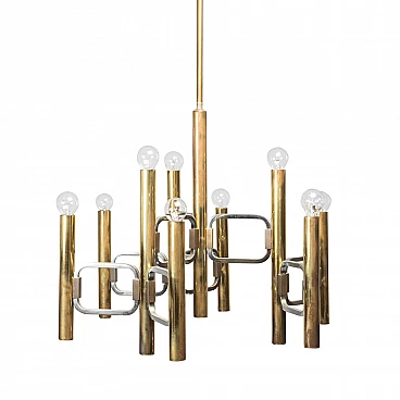 9-light chandelier by Gaetano Sciolari, 60s