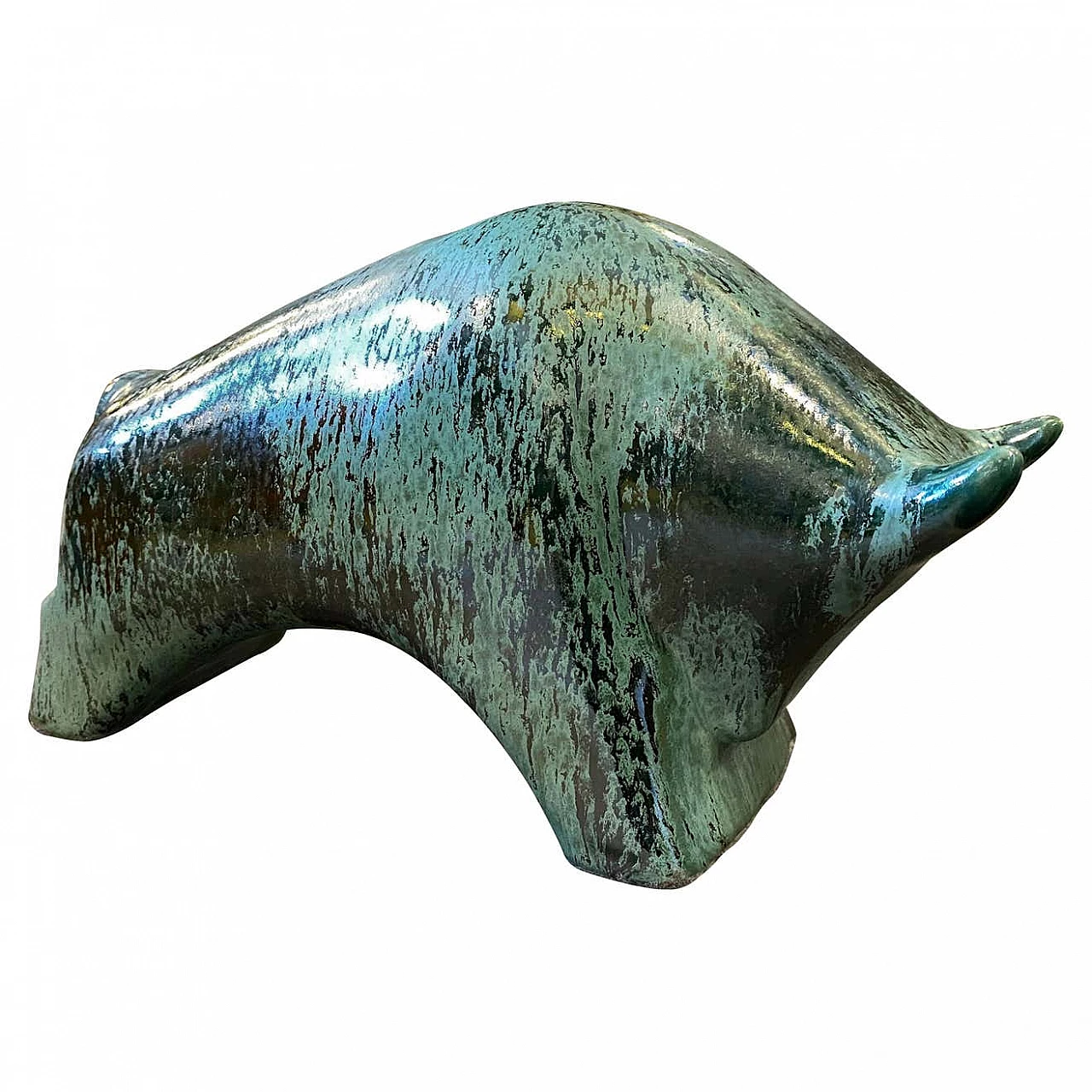 Bull in lava ceramic by Otto Keramik, 70s 1261151