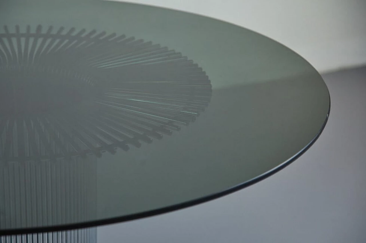 Table in glass and steel by Gastone Rinaldi for Rima, 70s 1261357