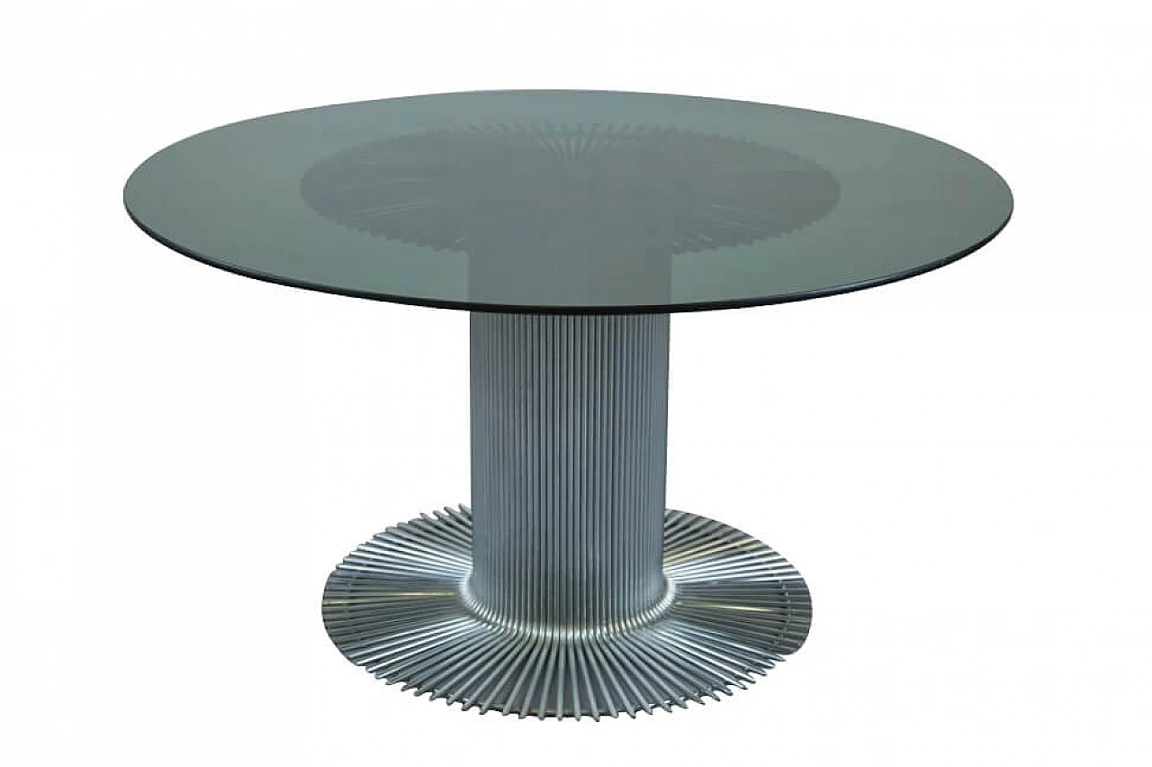 Table in glass and steel by Gastone Rinaldi for Rima, 70s 1261388
