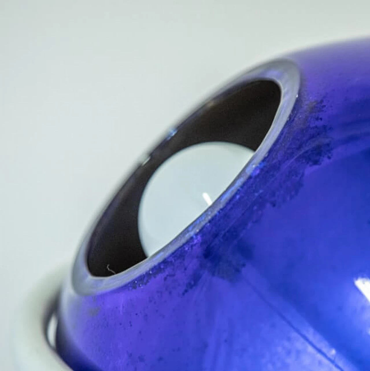 Floor lamp in the style of Reggiani in metal and blue Murano glass, 60s 1261585