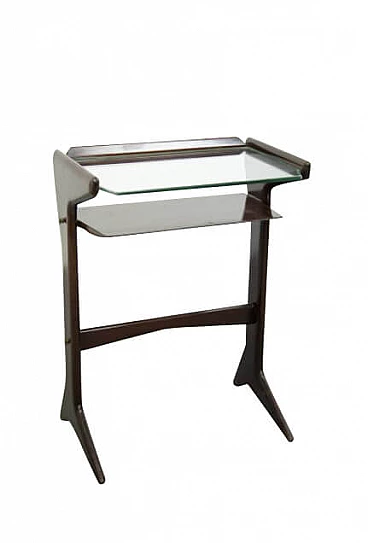 Nightstand in glass and wood by Ico & Luisa Parisi for De Baggis, 50s