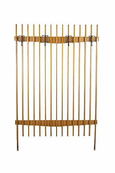 Coat hanger in wood, metal and brass, 50s