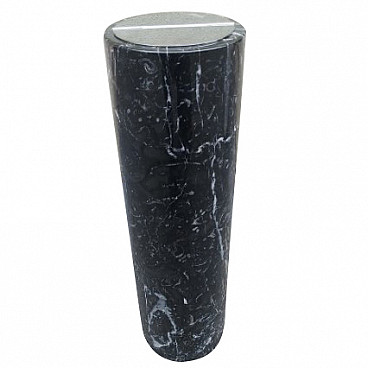 0G7 floor ashtray in black marble and chrome-plated brass by Luigi Caccia Dominioni for Azucena, 50s
