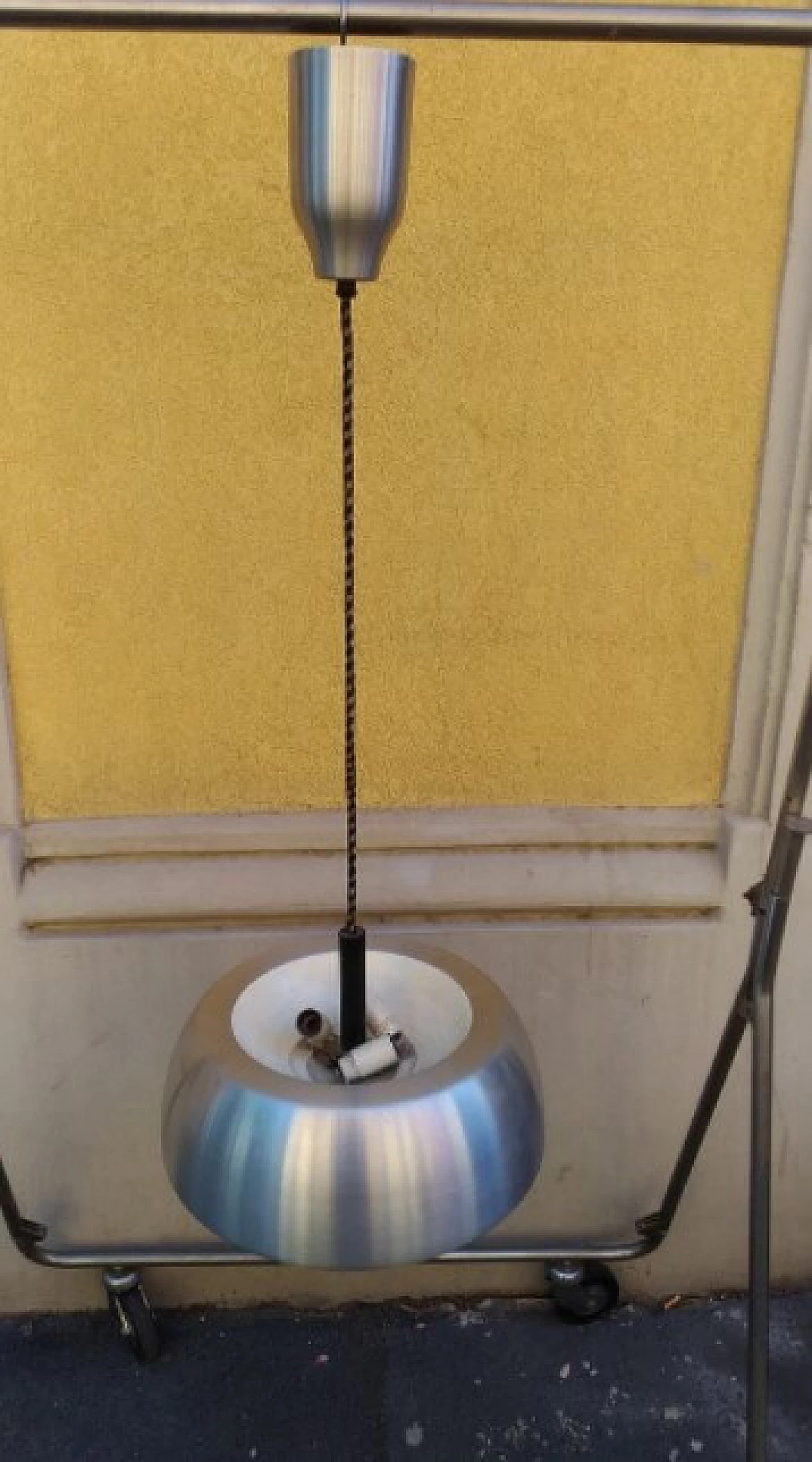 Lampada da soffitto in alluminio e ferro di Oscar Torlasco per Lumi, anni '60 1262159