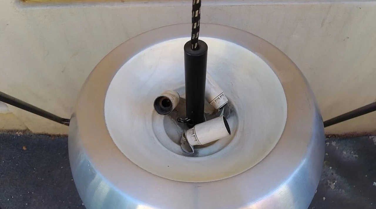 Lampada da soffitto in alluminio e ferro di Oscar Torlasco per Lumi, anni '60 1262160