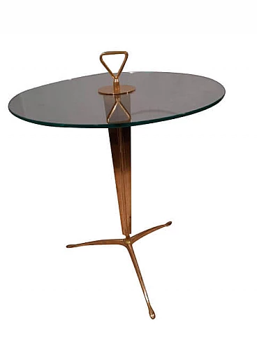 Coffee table in brass and glass, 2000