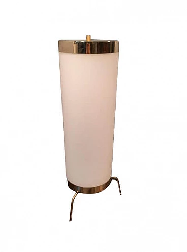 Table lamp with tripod base in brass and opaline glass, 2000