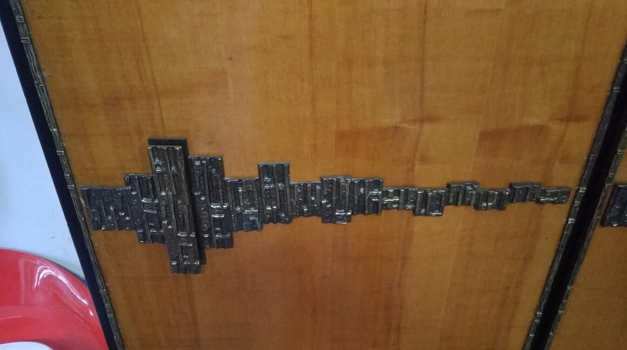 Armadio in macassar, ebano e bronzo di Luciano Frigerio per Desio, anni '50 1262231