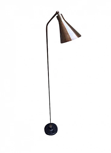 LTE3 floor lamp in burnished brass with marble base by Ignazio Gardella for Azucena, 2000