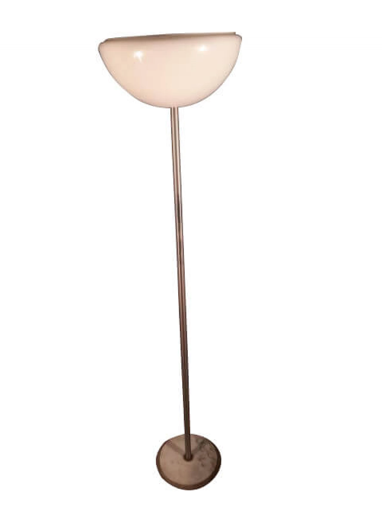 Poppy floor lamp in glass and iron with marble base by Achille Castiglioni for Flos, 70s 1262415