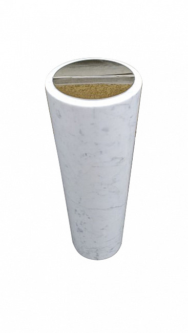 0G7 floor ashtray in white marble and brass by Luigi Caccia Dominioni for Azucena, 50s