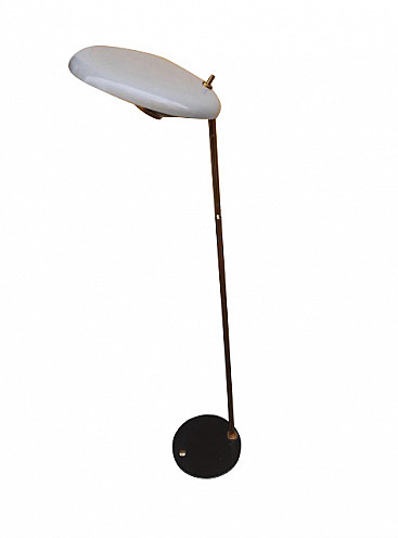 555F floor lamp in gray brass, iron and glass by Oscar Torlasco for Lumi, 50s