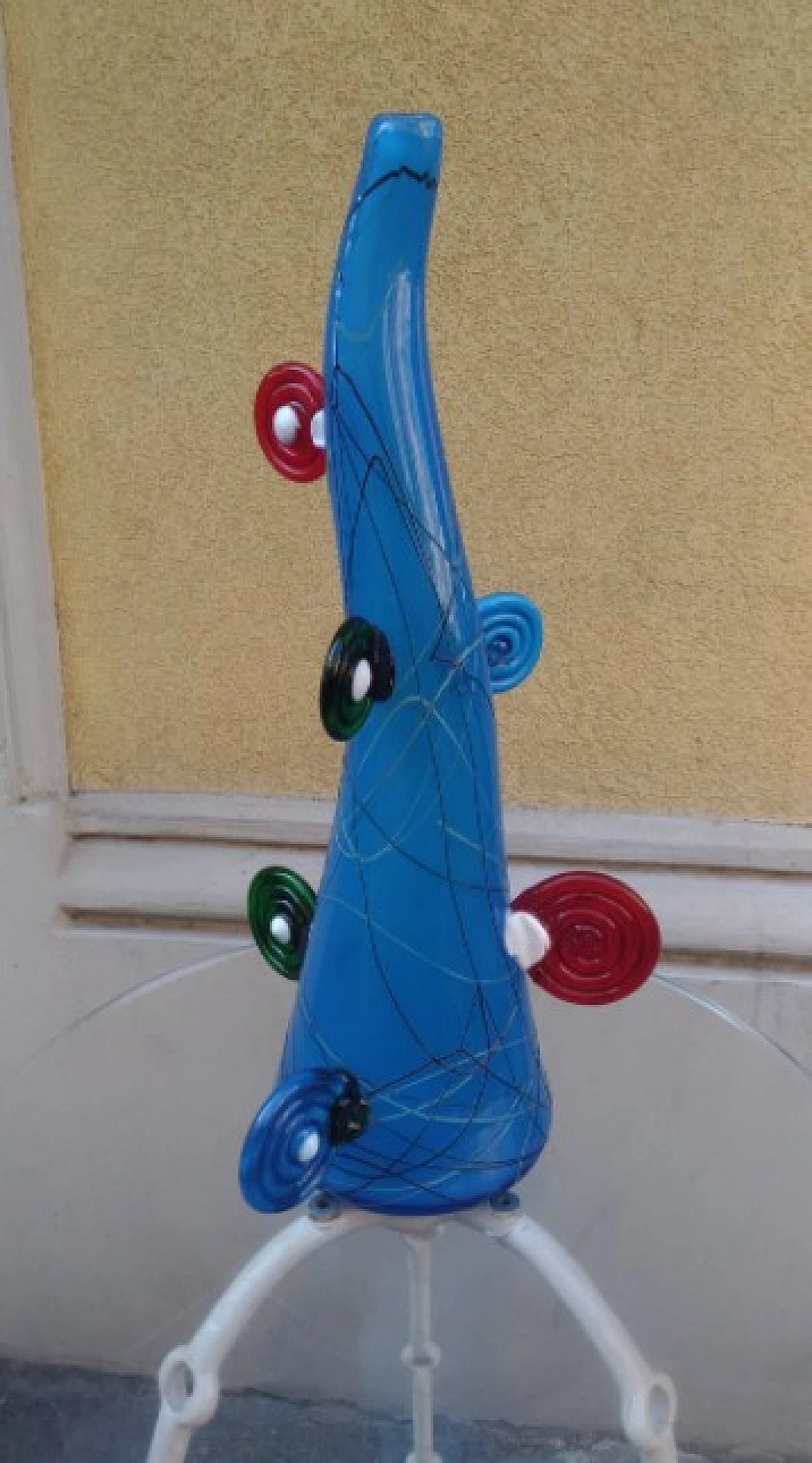 Vaso in vetro di Ettore Sottsass per Vivarini, anni '80 1262636