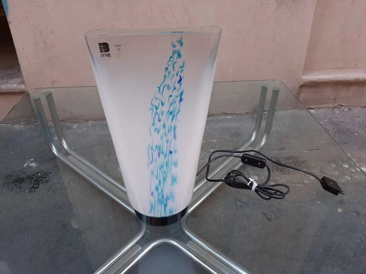 Lampada da tavolo in vetro di Murano e ferro di Itre Murano, anni '60 1262853