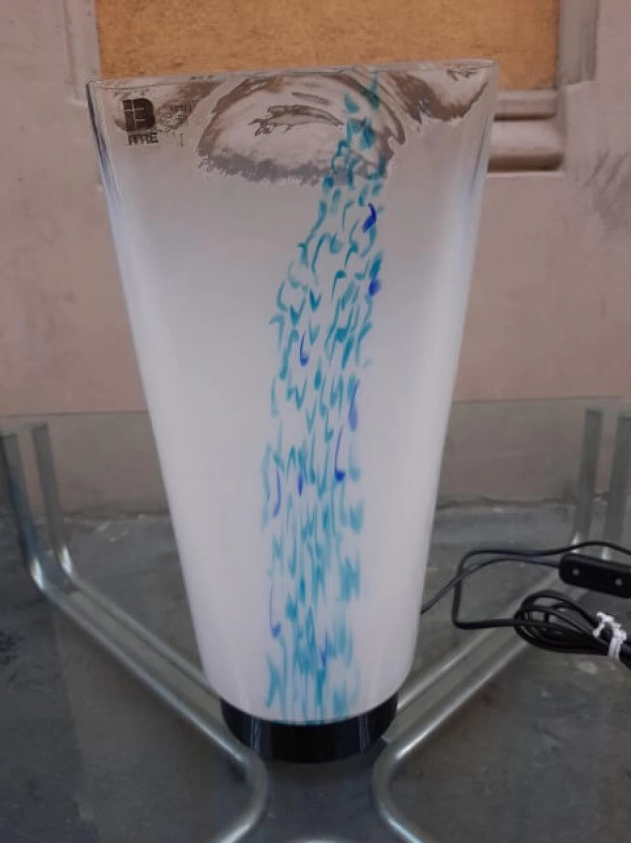 Lampada da tavolo in vetro di Murano e ferro di Itre Murano, anni '60 1262855