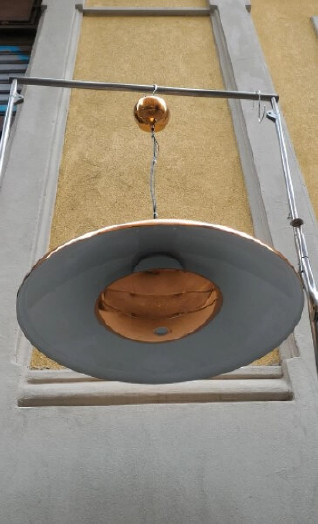 Ceiling lamp in copper and iron, 70s 1262881