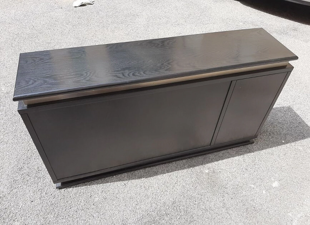 Coppia di cassettiere in legno ebanizzato e alluminio, anni '70 1263014