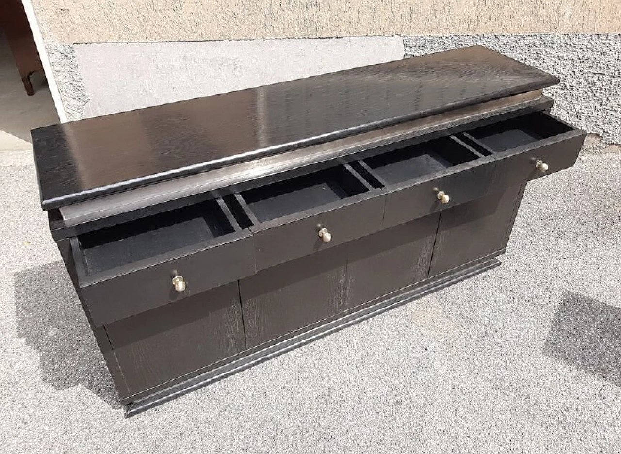 Coppia di cassettiere in legno ebanizzato e alluminio, anni '70 1263016