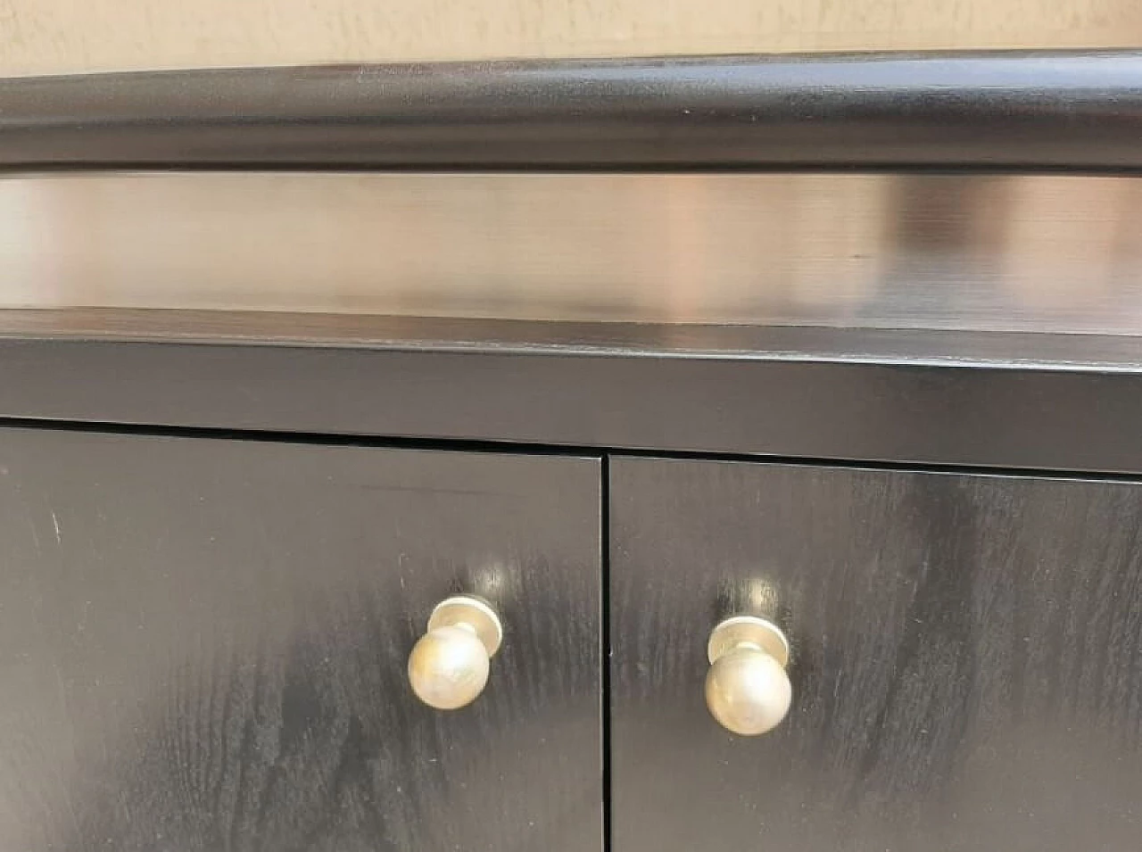 Coppia di cassettiere in legno ebanizzato e alluminio, anni '70 1263021