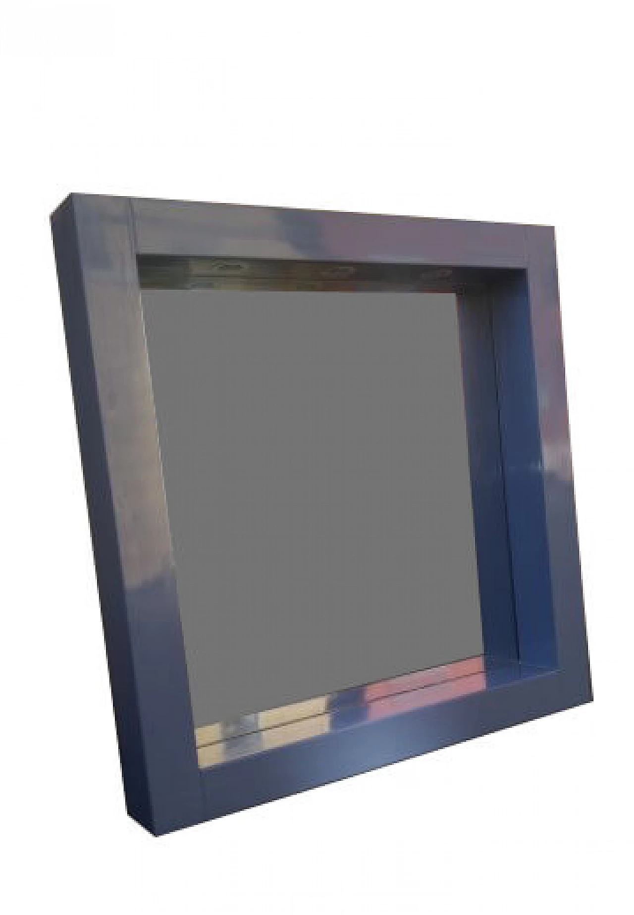 Mirror in blue lacquered wood by Ambrogio Tresoldi and Alberto Salvati, 80s 1263285