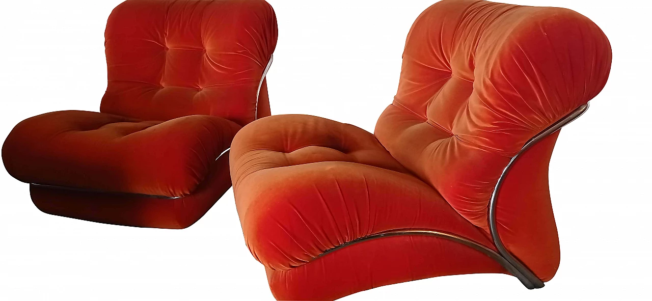 4 Poltrone con struttura in acciaio di Ipe Spa, anni '70 1263311