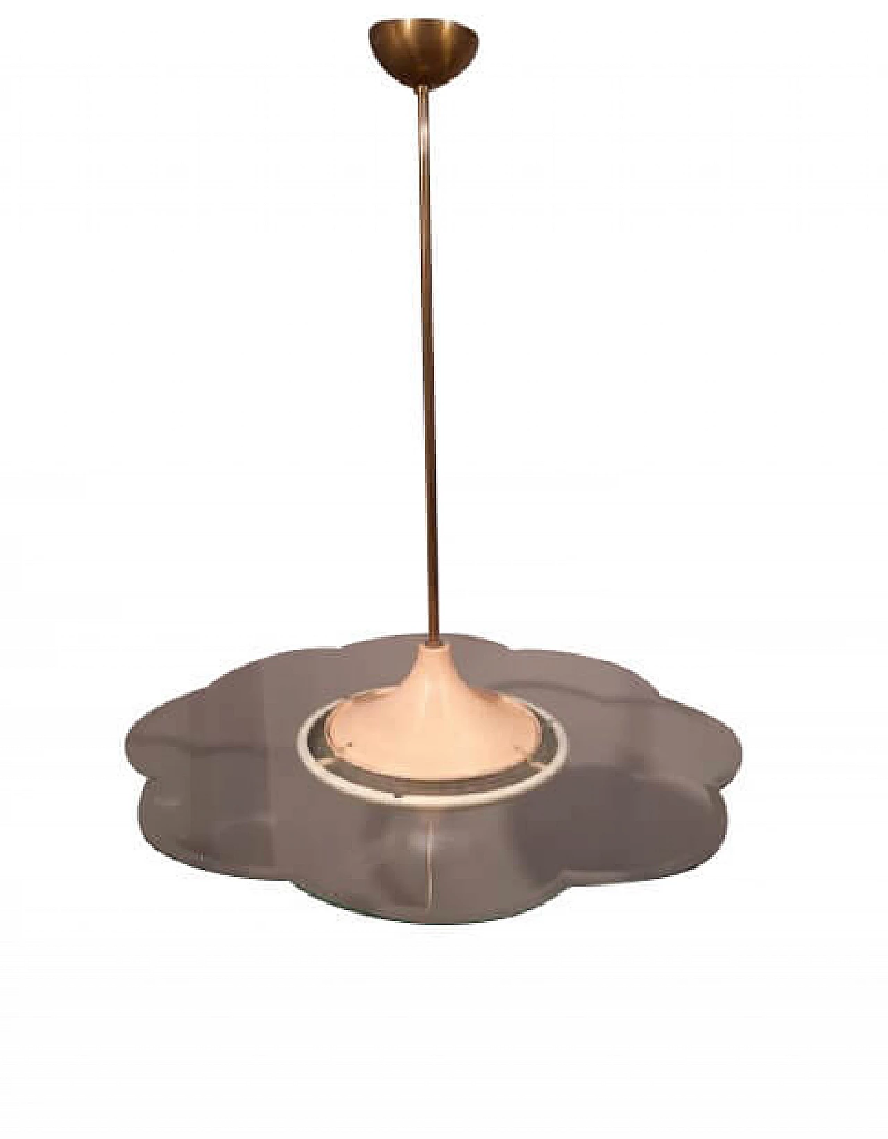 Pendant lamp in brass and daisy-shaped beveled glass  by Pietro Chiesa for Fontana Arte, 50s 1263341