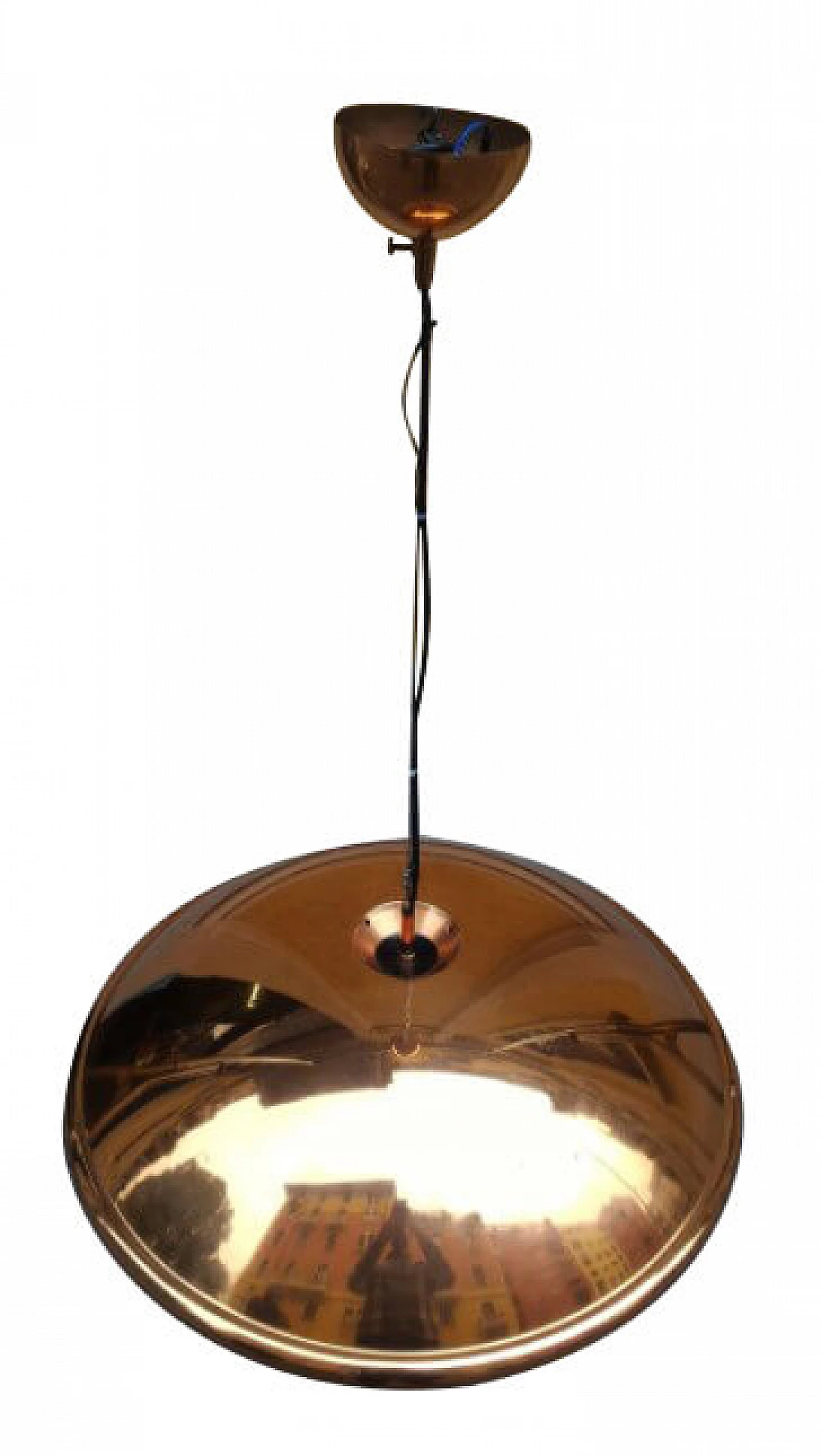 Ceiling lamp in copper and iron, 70s 1263353