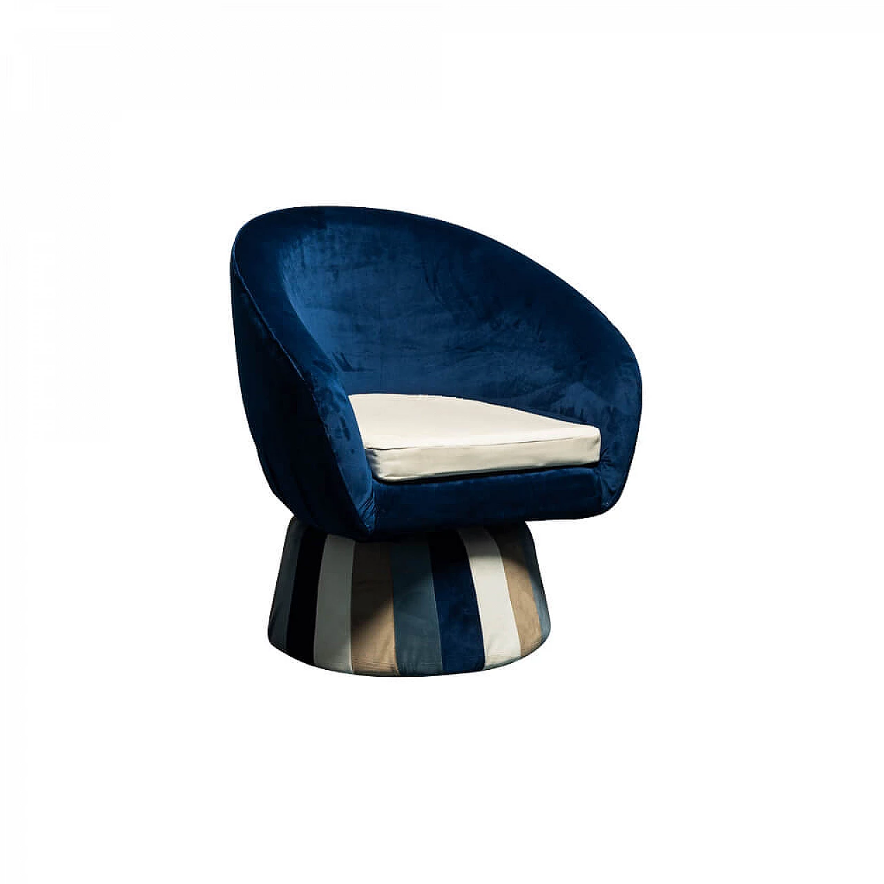 Poltrona curva in velluto, anni '70 1263490