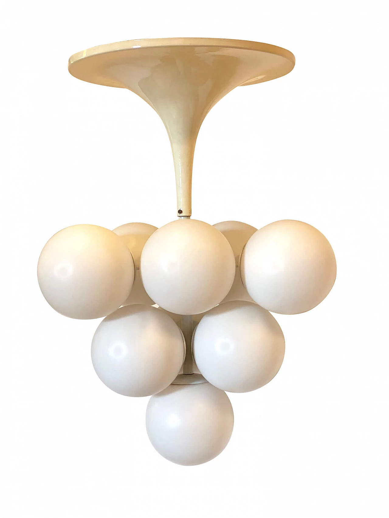 Lampadario in vetro opalino di Max Bill per Temde, anni '60 1263649