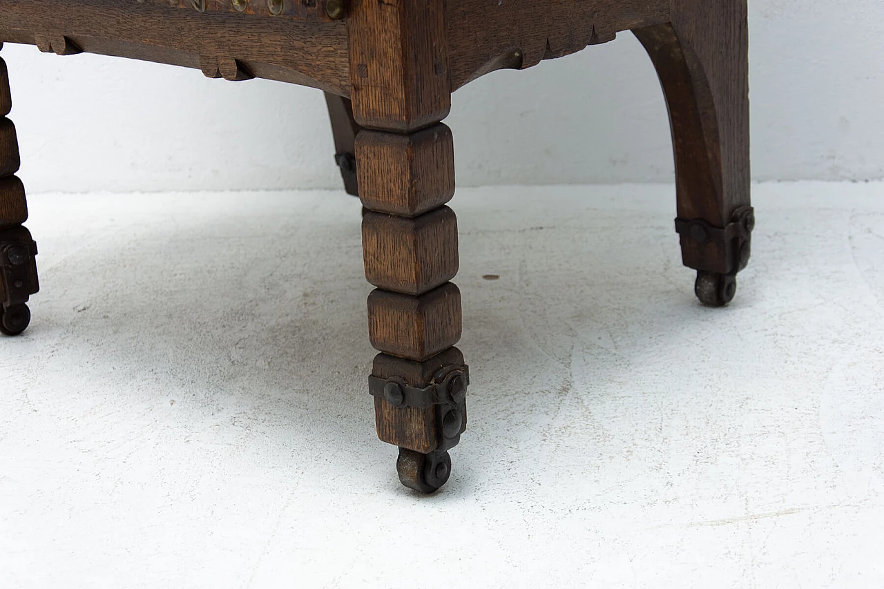 Throne chair on wheels in medieval revival style, late 19th century 1263776