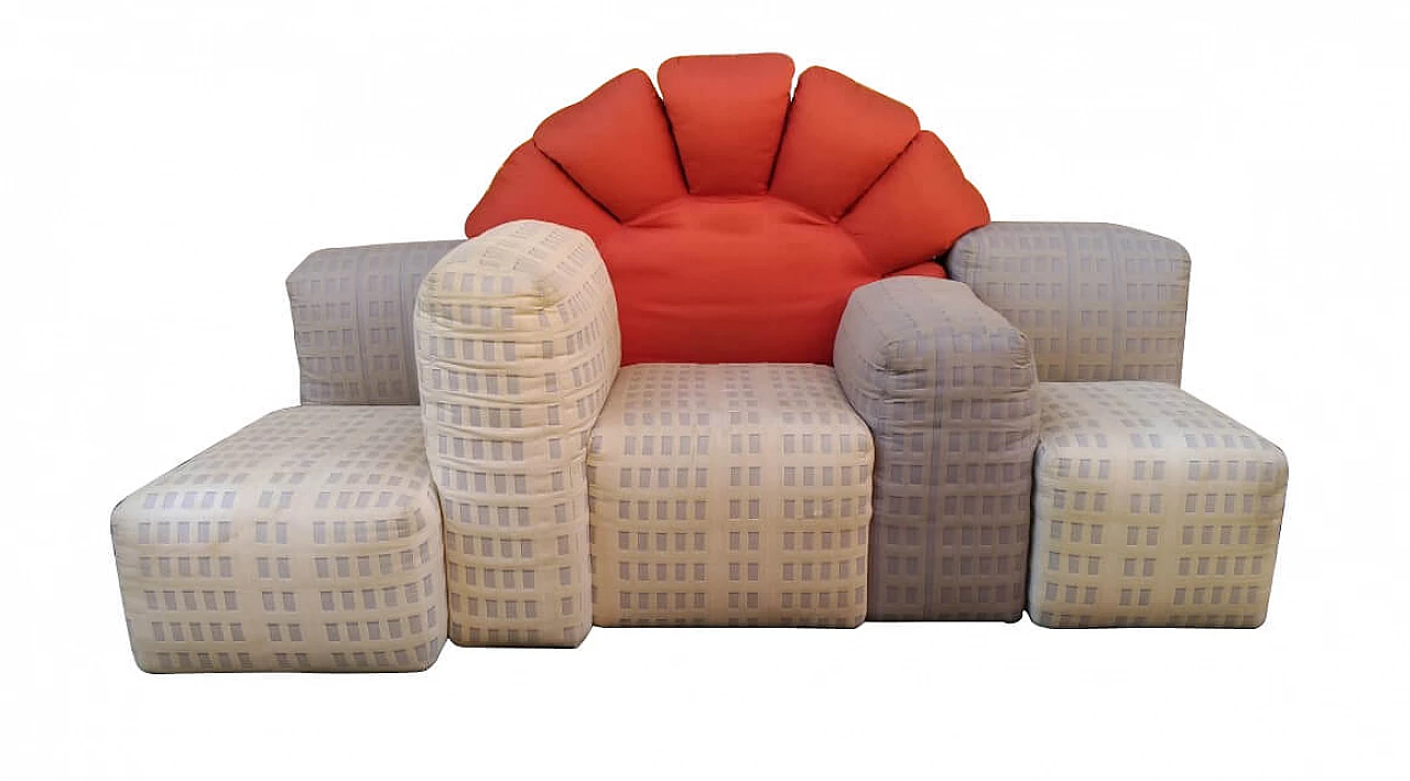 Sunset in New York sofa in wood, polyurethane and fabric by Gaetano Pesce for Cassina, 80s 1263791