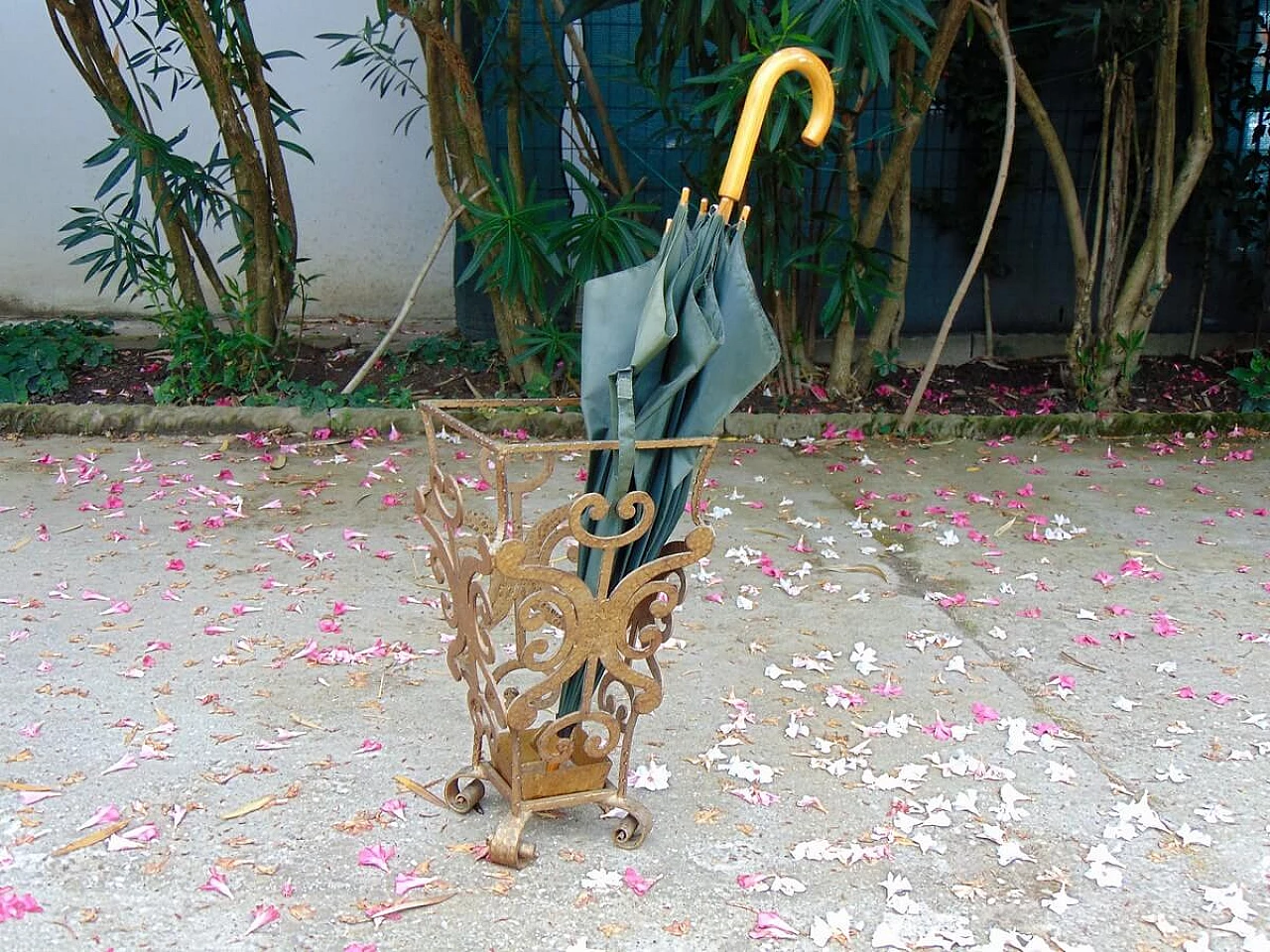 Wrought iron umbrella stand by Pier Luigi Colli, 50s 1263917