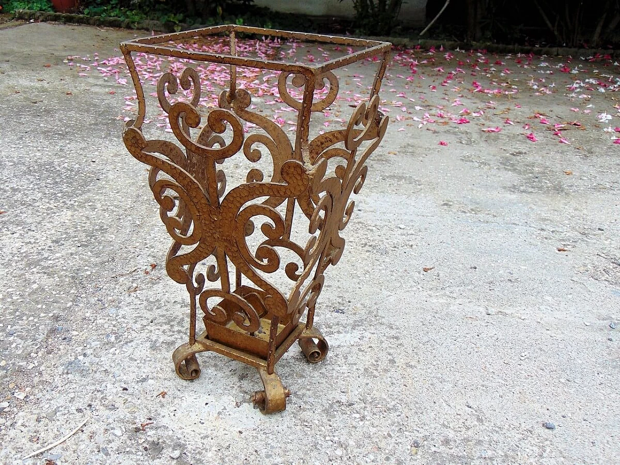 Wrought iron umbrella stand by Pier Luigi Colli, 50s 1263925