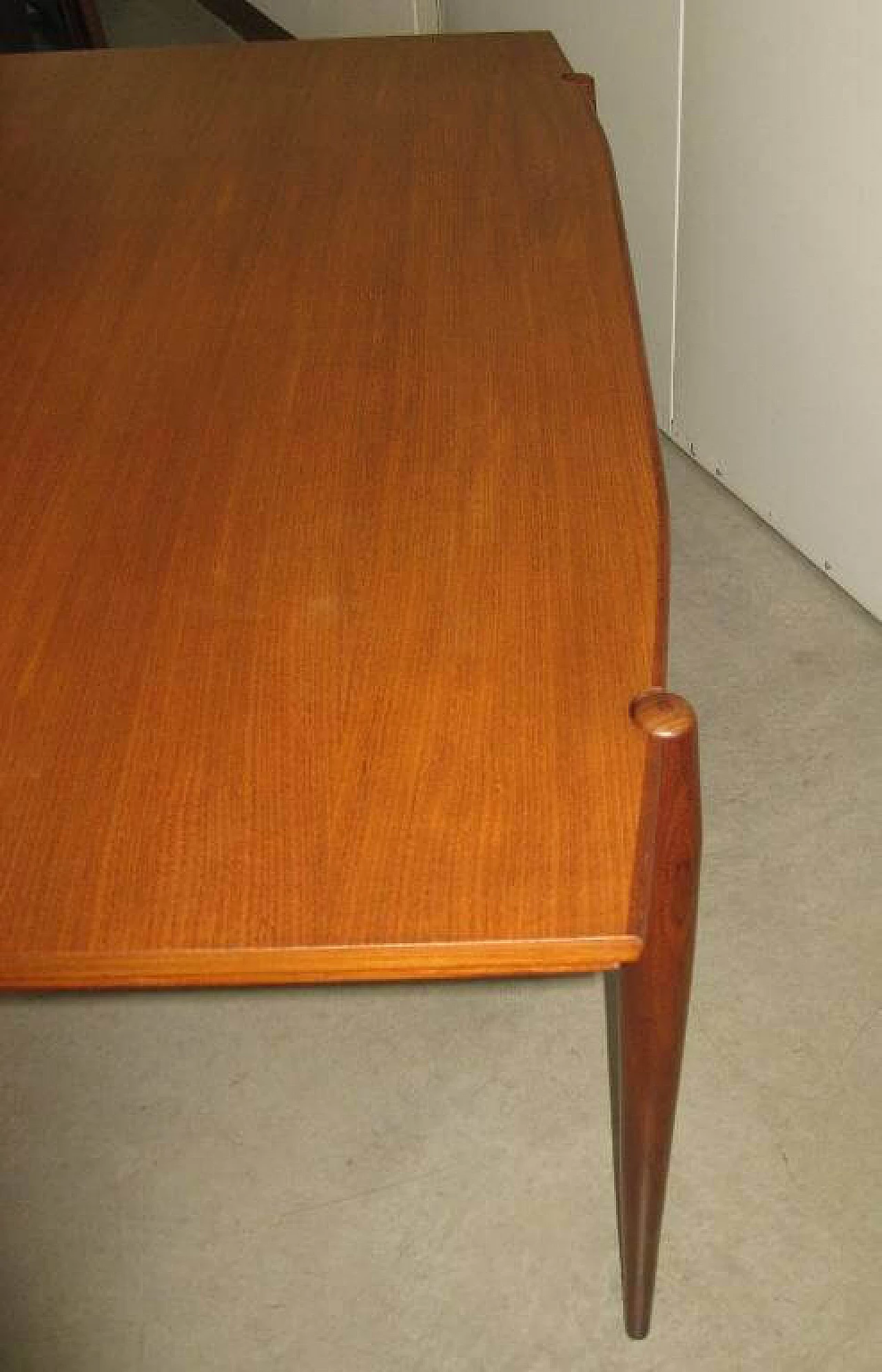 Tavolo allungabile impiallacciato in teak, anni '60 1264018